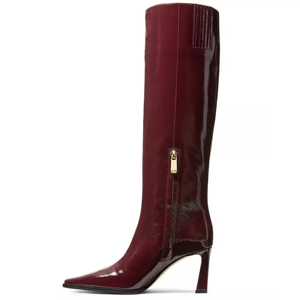 Michael Kors Darrah Oxblood Leather Boots Size 10 MSRP $295